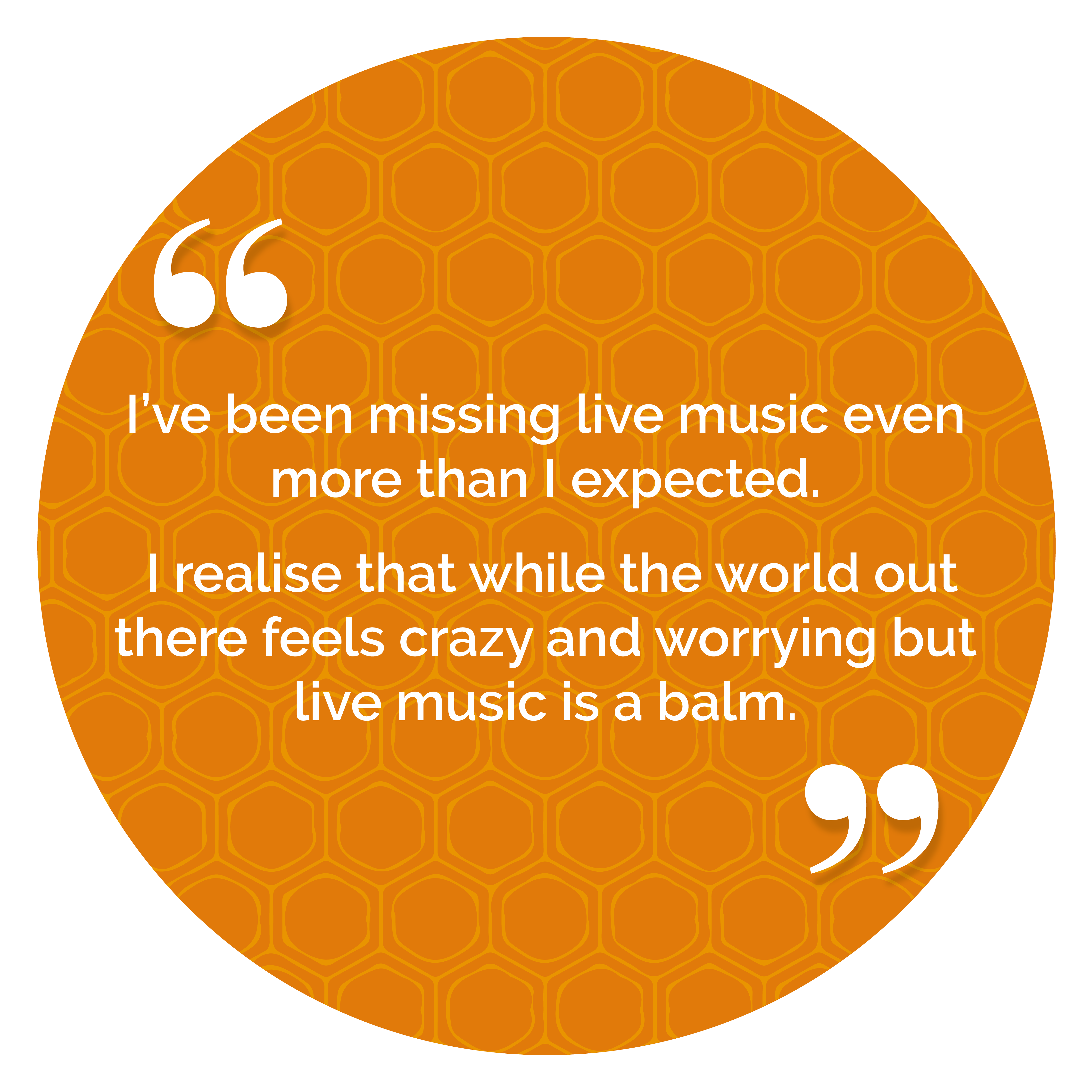 I've been missing live music even more than expected. I relaise that while the world out there feels crazy and worrying, live music is a balm.