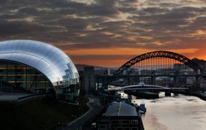 Sunset over Sage Gateshead and the River Tyne - Mark Savage